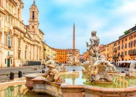24 Hours in Rome Video Guide - 12 min piazza navona with fontata del moro without crowd